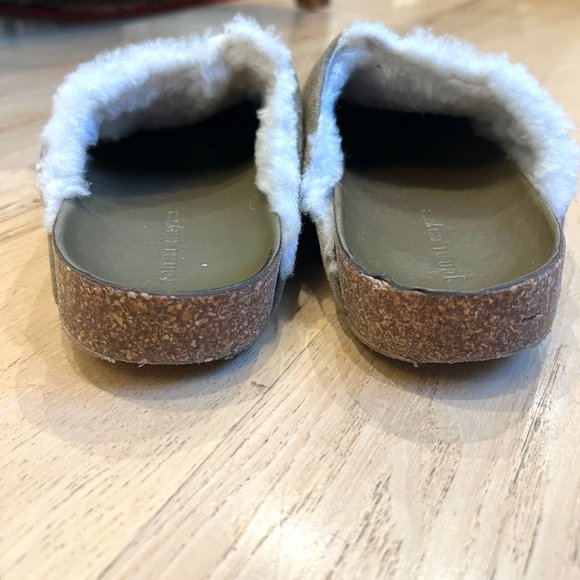 Jenni Kayne Green Shearling Lined Slip-On Loafers, Size 40 (US 10) - Picture 4 of 5